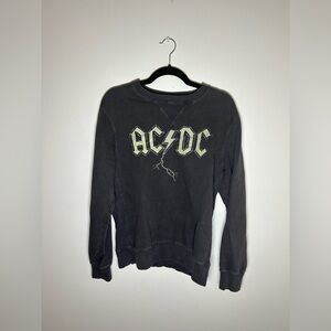 Lucky Brand AC/DC Graphic Crewneck Sweatshirt Small Washed Black (2022)